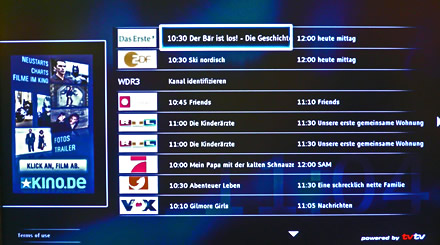 Elektronischer Programmguide von tvtv