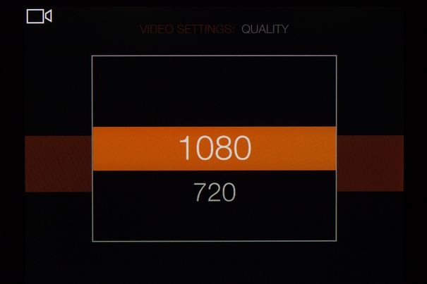 Weniger geht nicht: Ganze zwei Einstellungen umfasst das Videomenü.