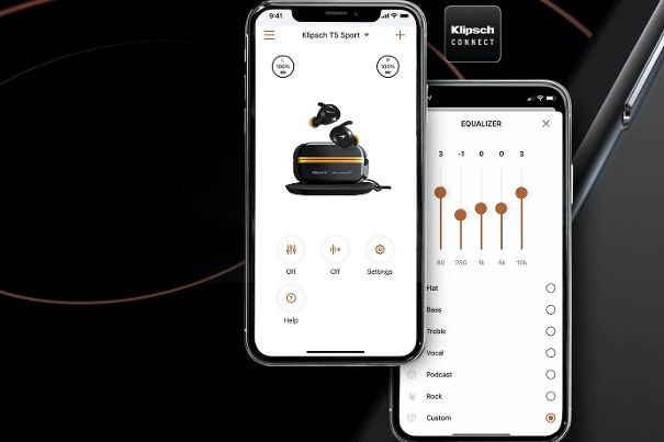 Screenshots der Klipsch Connect App.