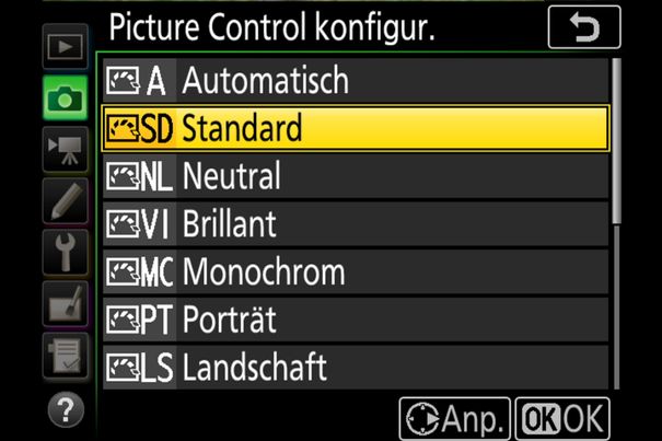 Automatisch oder selbst konfiguriert: Die vorgegebenen Bild-Parameter der D7500 dürfen nach eigenem Gusto angepasst werden.