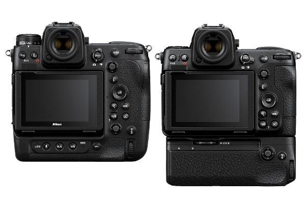 Klobiger: Mit dem Vertikal-Batteriegriff MB-N12 zusammen wiegt die Nikon Z 8 (rechts) immer noch weniger als die Z 9, kommt jetzt jedoch grösser daher.