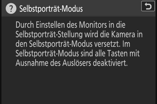 Default-Einstellung: Kein Kameradefekt, im Selfie-Modus blockiert die Nikon Z50II die meisten Tasten.