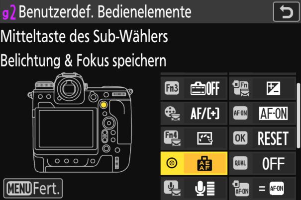 Benutzerdefiniertes Anpassen der Tasten im Videomodus.