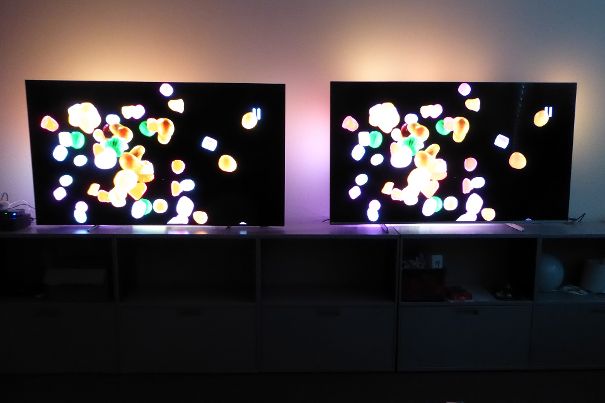 Farbsäume treten auch beim Mini-LED-TV (rechts) kaum in Erscheinung. Die Hell-Dunkel-Übergänge sind bei normalem Sehabstand klar umrissen.