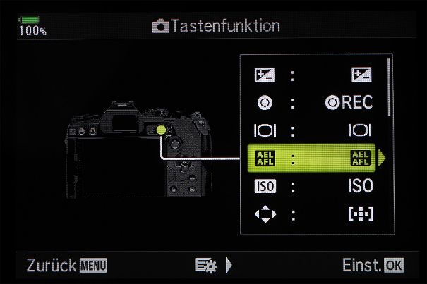 Unendliche Konfigurationen: Über das Tastenfunktions-Menü der Olympus OM-D E-M1 Mark III sind die meisten Direkttasten der Kamera auf andere Funktionen umprogrammierbar.