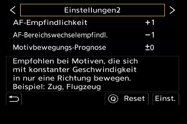 Feintuning: In vier separaten Einstellungen lässt sich der Autofokus der Lumix G9 II dem Verhalten des Motivs anpassen.