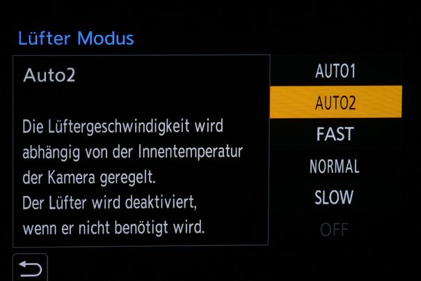 Kühl bleiben: Der Einsatz des Ventilators der Panasonic Lumix GH6 lässt sich einschränken.