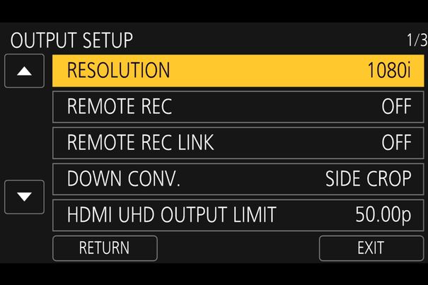 50 oder 25 Vollbilder bei der Ausgabe: Im Output-Menü lässt sich die UHD-Bildfrequenz über den HDMI-Anschluss limitieren.