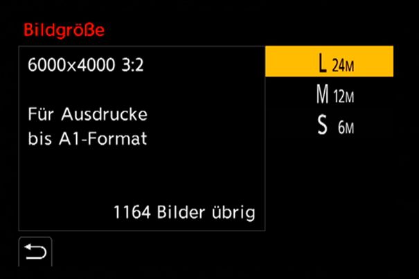 Von 24 bis 96 Megapixel: Im Fotomodus schiesst die Panasonic Lumix S1H Bilder mit einer maximalen Auflösung von 6000 x 4000 Pixeln. Bei statischen Motiven sind sogar bis zu 12'000 x 8000 Pixel möglich.