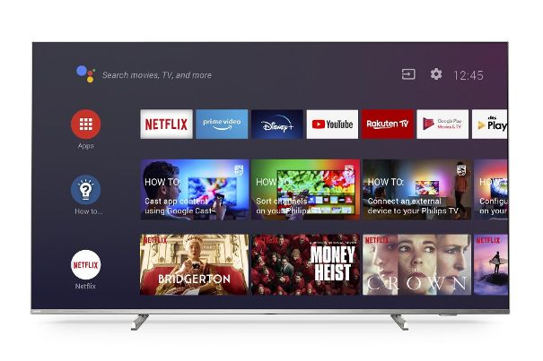 Der Philips 65PML9506 arbeitet mit der Smart-TV-Plattform Android 10. Der Zugriff auf die häufig genutzten Apps ist ebenso leicht wie der Zugang zu Netflix.