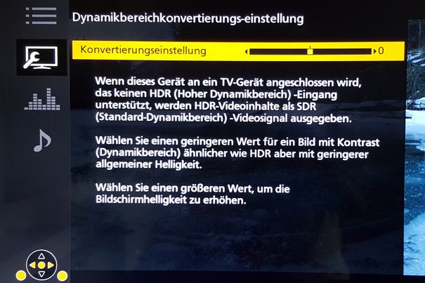 Mit individueller Dynamikanpassung für HDR-Videos bügelt der Panasonic sogar Probleme beim Wechsel von HDR zu SDR aus.