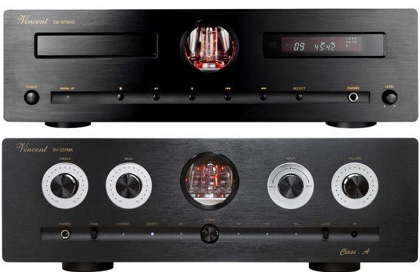 Sowohl der CD-Player Vincent CD-S7DAC wie auch der Vollverstärker SV-237MK huldigen der Hybrid-Technik und strahlen nicht nur klanglich das Röhrenflair aus.